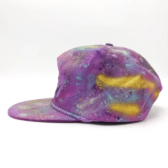 Crown Royal Whisky Custom Painted Tie Dye Snapback Trucker Hat Graffiti Vintage